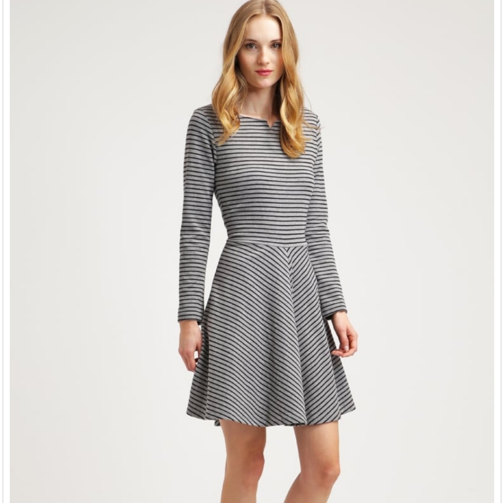 GAP Benton Striped Long Sleeve Skater Dress